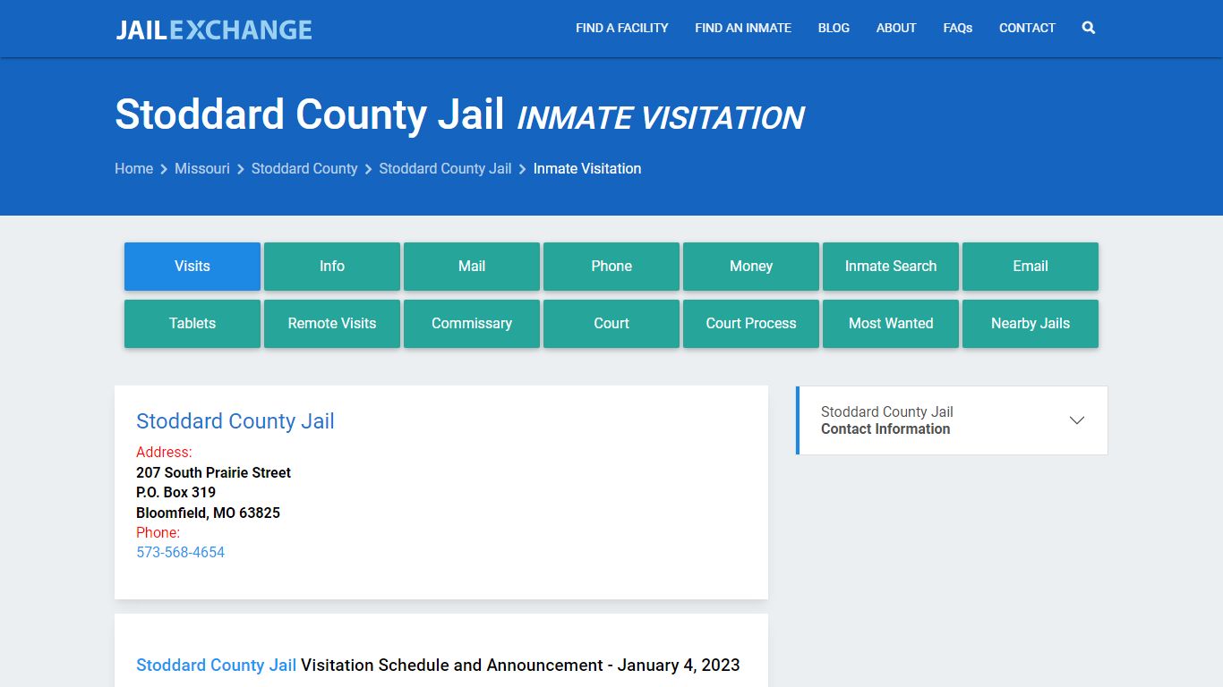 Stoddard County Jail Inmate Visitation - Jail Exchange